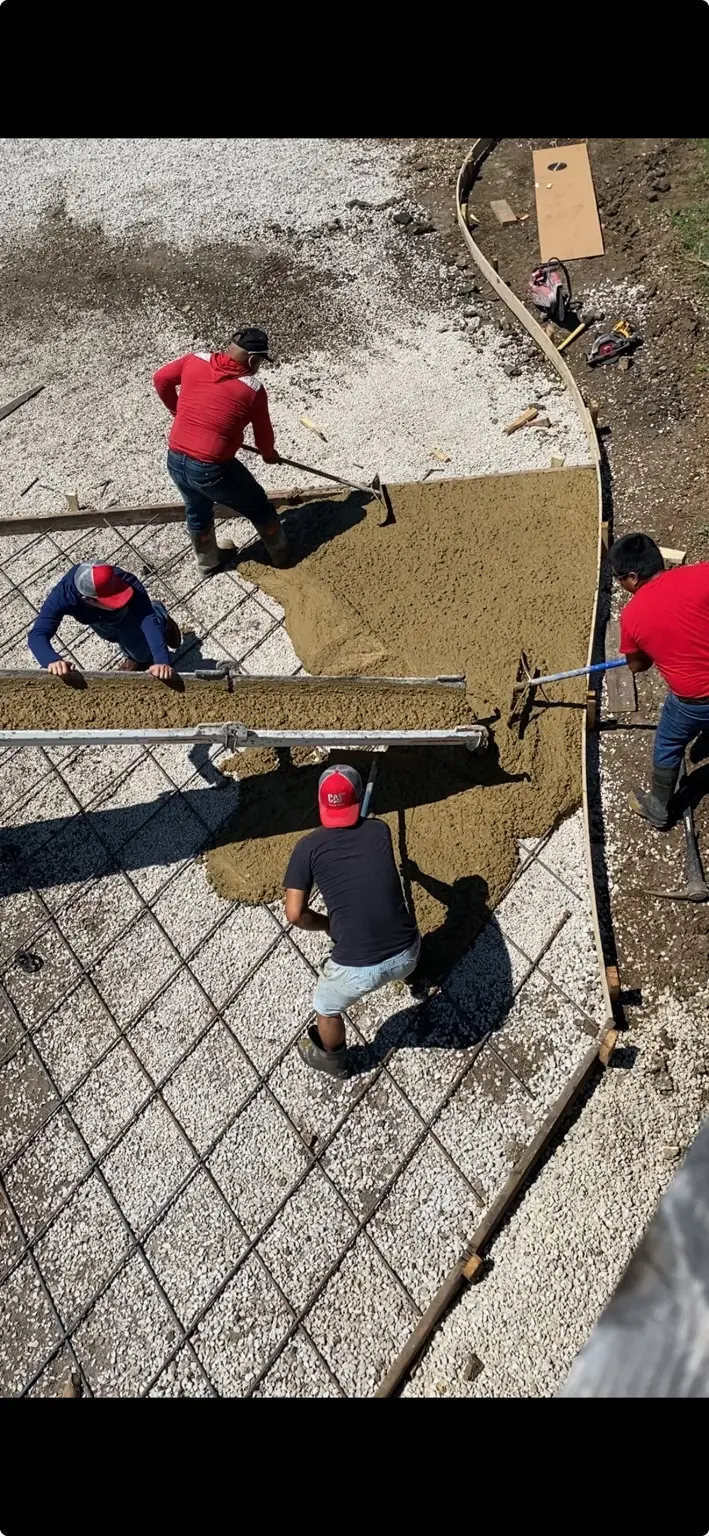 B&P Concrete crew placing reinforced concrete on a residential project in the Kansas City area