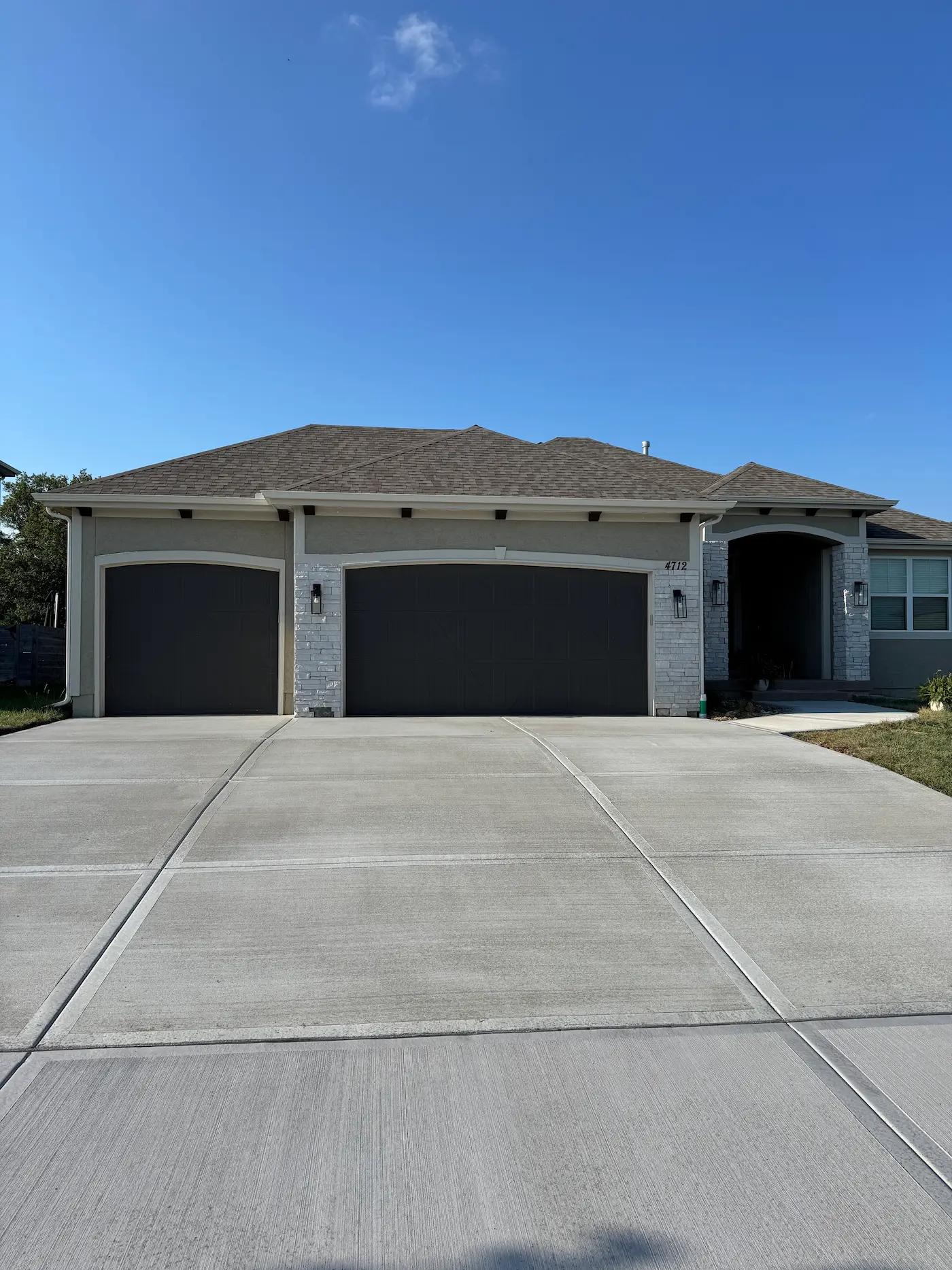Finished concrete driveway at a residential home